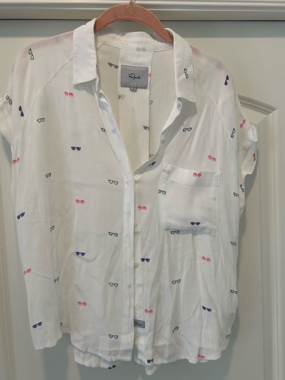 Rails White sunglasses button up shirt